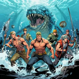 comic book about a crew battling a sea creature