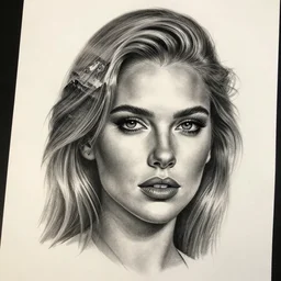 realistic tattoo sketch of peta jensen face double exposure effect with a mountain scenery, in the style of matteo pasqualin, amazing detail, sharp