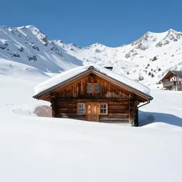 1 9 2 0 s photography of hut in the alps being submerged in snow