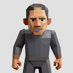 low poly obama, in playstation's resident evil 2