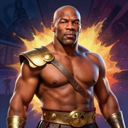 portrait of myke tyson as a gladiator, mattepainting concept blizzard pixar maya engine on stylized background splash comics global illumination lighting artstation lois van baarle, ilya kuvshinov, rossdraws
