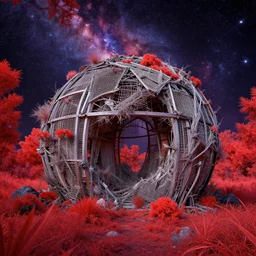 reclaimed by nature by alejandro aravena, infrared fantasy cosmic, archdaily, wallpaper, highly detailed, trending on artstation.