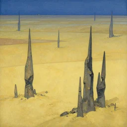 flat wastelands, isolated rock spikes, greg rutkowski, brom, james gurney, mignola, craig mullins, alan lee, gustave mucha
