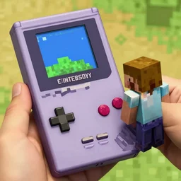 minecraft running on a gameboy color