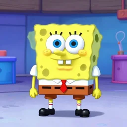 Spongebob in the style of Fall Guys