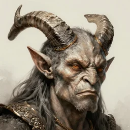 a beautiful close - up of an orc with horns in head, intricate, sharp focus, illustration, highly detailed, digital painting, concept art, matte, art by wlop and artgerm and greg rutkowski and alphonse mucha, masterpiece