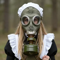 beautiful bishoujo maiden queen ww1 soldier gas mask