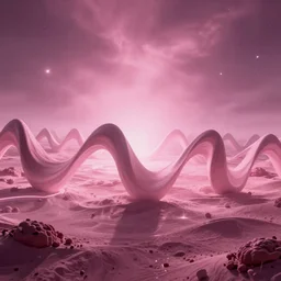 a delta wave colony in a gamma ray world. futurepunk weirdcore, synthpink
