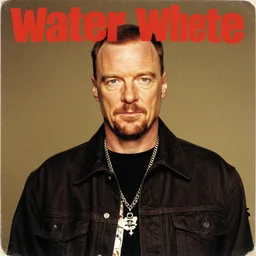 walter white on a vintage hip hop album cover