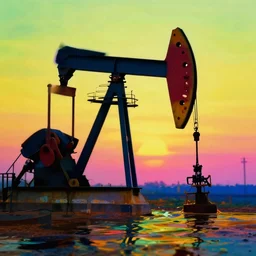 photo of petroleum and gasoline film on water, colorful