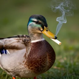 duck, smoking a joint, photo, joint in mouth, duck smoking