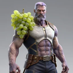 thanos with grapes for flesh, hyperdetailed, artsation, cgsociety, 8 k