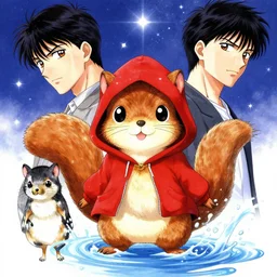 Isekai The Little Water Squirrel Spirit Wearing a Red Hoodie Under Stars Mark Riddick craig j. spearing Alexey Egorov Inio Asano Mangaka monogatari