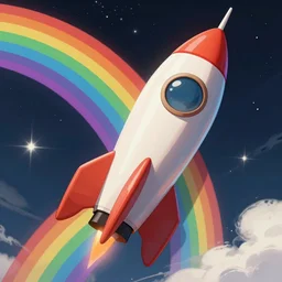 rainbow space rocket, extremely detailed, sharp focus, smooth, digital illustration, by james jean, by rossdraws, frank franzzeta, mcbess, sakimichan