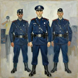 abstract expressionist painting of fascist police state