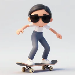 a portrait of a fashionable gran with sunglasses, rinding on a skateboard in los angeles, in the style of david lachapelle