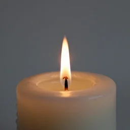 a candle burning with black fire