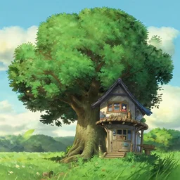the tree is a house, studio ghibli