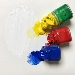 titanium white oil paint, cadmium yellow light oil paint, ultramarine blue oil paint, crimson oil paint, burnt sienna oil paint, viridian oil paint w 7 0 1