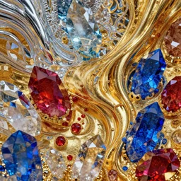 vivid dream of vaporwave pain manifold, painful vibe, gold, ruby, quartz, sapphire, glass, quicksilver, water, air, HDR, octane render, 8k, 4k