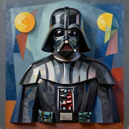 darth vader, style 3 d cubism, albert gleizes, jean metzinger, tony sart
