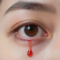 eye seeing pain, bloody tears,8K,realistic
