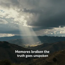 Memories broken the truth goes unspoken, film still, photorealistic