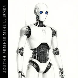 cover art depicting an android by joseph michael lisner, masterpiece ink illustration,