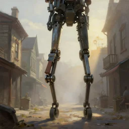 a walking town mounted on mechanical legs, hyperrealistic, highly detailed, cinematic, single ray of sun, fog, beautiful, cgssociety, artstation, 8 k, oil painting