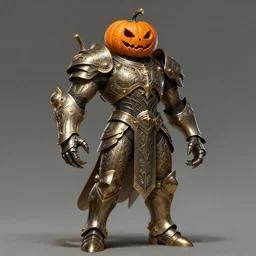 powerful male pumpkin, willem dafoe as pumpkinhead, oz, full body character concept, covered in full metal armor, art nouveau, super powers, fantasy, intricate, elegant, highly detailed, digital painting, artstation, concept art, shining, sharp focus, illustration, art bjorn hurri
