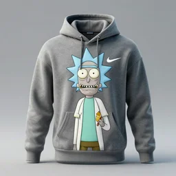 new Nike Hoodie, inspired by Rick And Morty, 3D rendering, hyperdetalied, photography studio, 8K,
