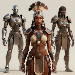 a beautiful woman with a african helmet wearing an armor with african details, shaman, zulu by alex gray and android jones, karol bak, ayami kojima, amano, concept art, character design, fantasy, 3 d, 8 k resolution