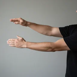 a photogtaph of a man with very long arms