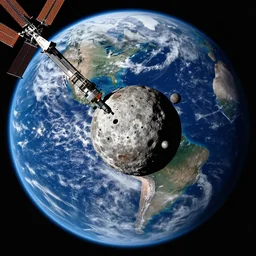 earth hit by an asteroid as seen from the international space station