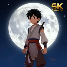 The boy who lost his heart to the moon, avatar the last airbender, digital art, 8k trending on cgsociety artstation, award winning.