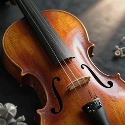 a magical violin, close up, 8 k, matte painting, early morning light, cinematic light, in the style of mark ryden and mc escher and ernst haeckel,
