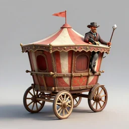3d sculpt of a circus wagon, artstaton, League of Legends, red dead redemption2, digital illustration