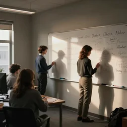 people workin in an office enviroment, whiteboards