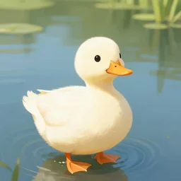 A digital painting of a cute duck