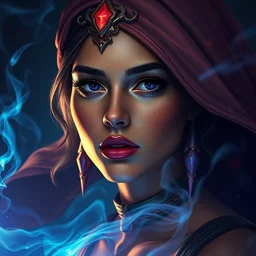 portrait of beautiful woman, maya ali mage, gloomhaven, dynamic lighting, gaudy colors, octane render aesthetic, matte painting concept art, official fanart behance hd artstation by jesper ejsing, by rhads and makoto shinkai and lois van baarle and ilya kuvshinov and rossdraws