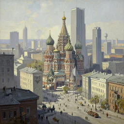 russian revolution dieselpunk 1 9 1 0 cityscape, painting by greg rutkowski, craig mullins, levitan, rozalski