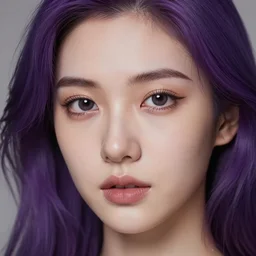 photorealistic 3 0 0 0 cyclope beautiful female with purple hair portrait photography feroflex photorealistic studio lighting ektachrome detailed intricate face details, ultradetails, beautiful face, realistic shaded perfect face, extremely fine details