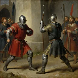 painting of a medieval minion execution, oil painting ( 1 7 9 3 )
