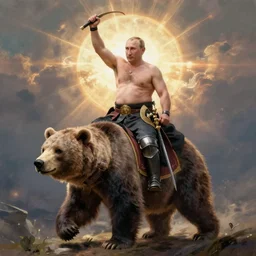 crusader knight duels shirtless vladimir putin on a bear