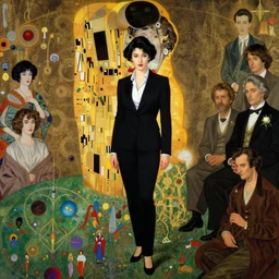hyper realistic traditional japanese illustration of a businesswoman in the style of austin osman spare, wayne barlowe, gustav moreau, goward, gaston bussiere and roberto ferri, santiago caruso, bouguereau, klimt, saturno butto, sorayama. occult art, alchemical diagram