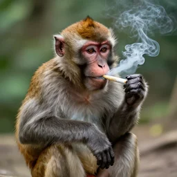 monkey smoking a joint