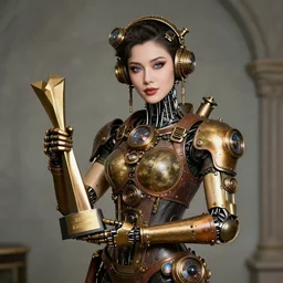 8 k award winner photo of a steampunk android beauty