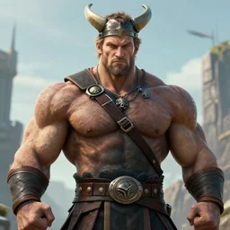 vitalik buterin with huge muscles looking like a viking