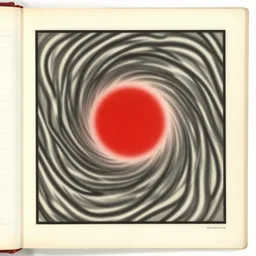 a visual illusion involving implied motion of a large red dot, 1 9 6 0 s medical textbook scan, hi - res, museum of neuroscience, archival scan