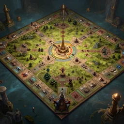 dungeon map board game, fantasy art, in the style of greg rutkowski, perpendicular view, illustration, epic, fantasy, intricate, hyper detailed, artstation, concept art, smooth, sharp focus, ray tracing